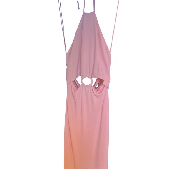 Alice + Olivia Marguerite Rose Pink Cutout Long Halter Dress Size 6 New With Tag - Picture 7 of 13